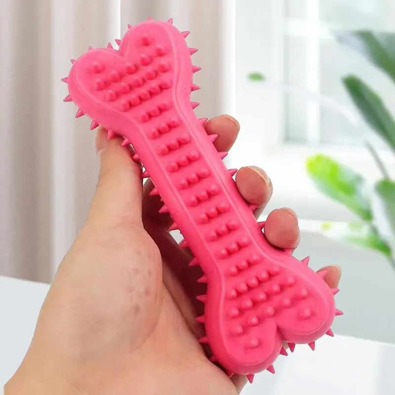 Pet Chew Toy Soft Rubber Bite-resistance Bone Shape Teeth Grinding Chewing Toys for Small Dogs Training Pet Supplies