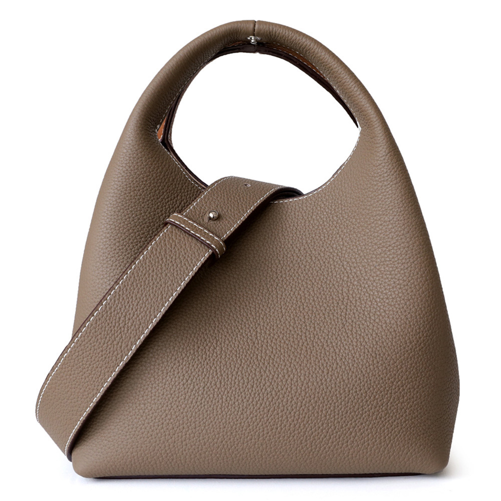 Genuine Leather Luxury Designer Handbag Soft Casual Commuter Handbag Double-Sided Design Satchel Purse Top Handle Bag for Women