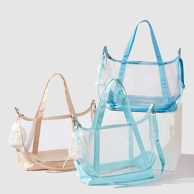 Nylon Mesh Cat Bag Mint Portable Pet Bag Transparent Breathable Handheld Cat Bag 241115