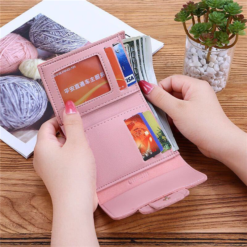 Mini Square Buckle Coin Purse Holder Multiple Card Slots Fashion Women PU Leather Wallet Bags For Ladies Money Clip Y260206