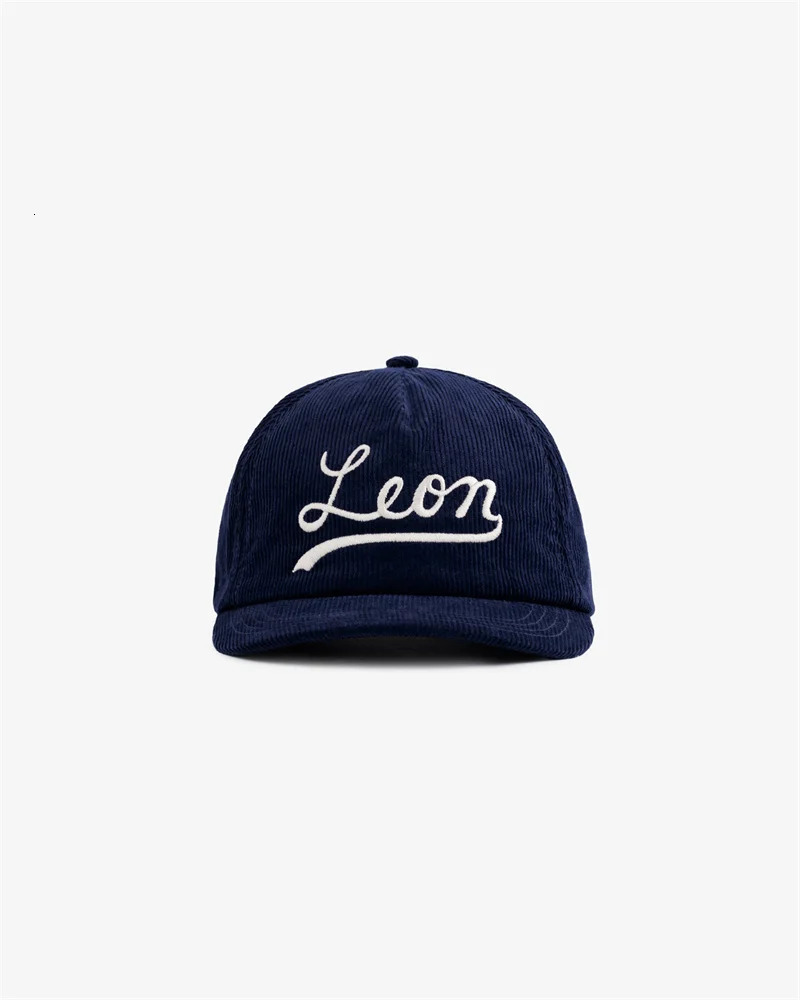 ly arrived Leon Embroidery Corduroy mens hat snap button hat open top baseball cap casual #798 241107