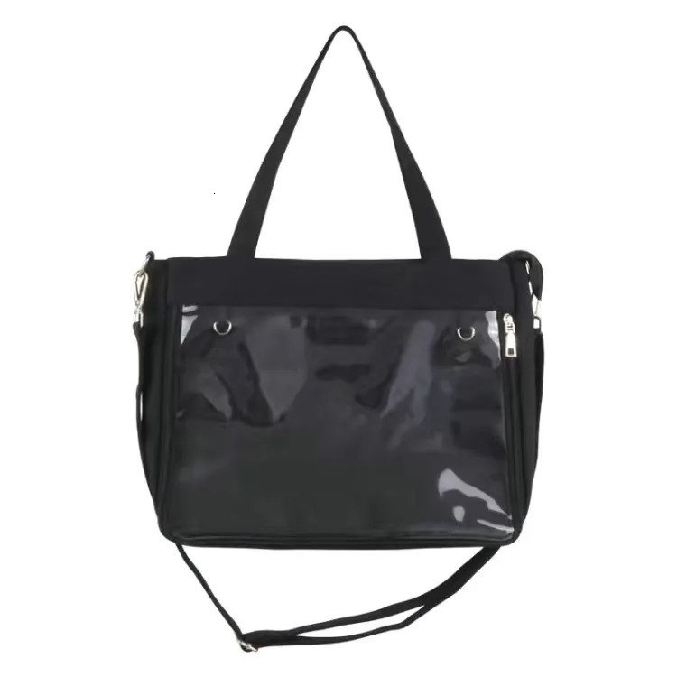 2025S New Free Shipping Designer Bag Japanese Haruku Canvas Womens Transparent Pocket Itabag Mochila High School Girls Uniform JK Cross Shoulder Bag