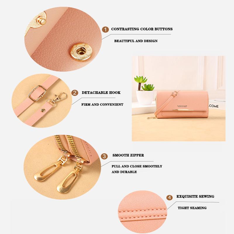 Buylor New Women's Handbag Fashion Mobile Phone Bag Ladies Wallet Pu Leather Clutch Bags Large Capacity Shoulder Bags Coin Purse