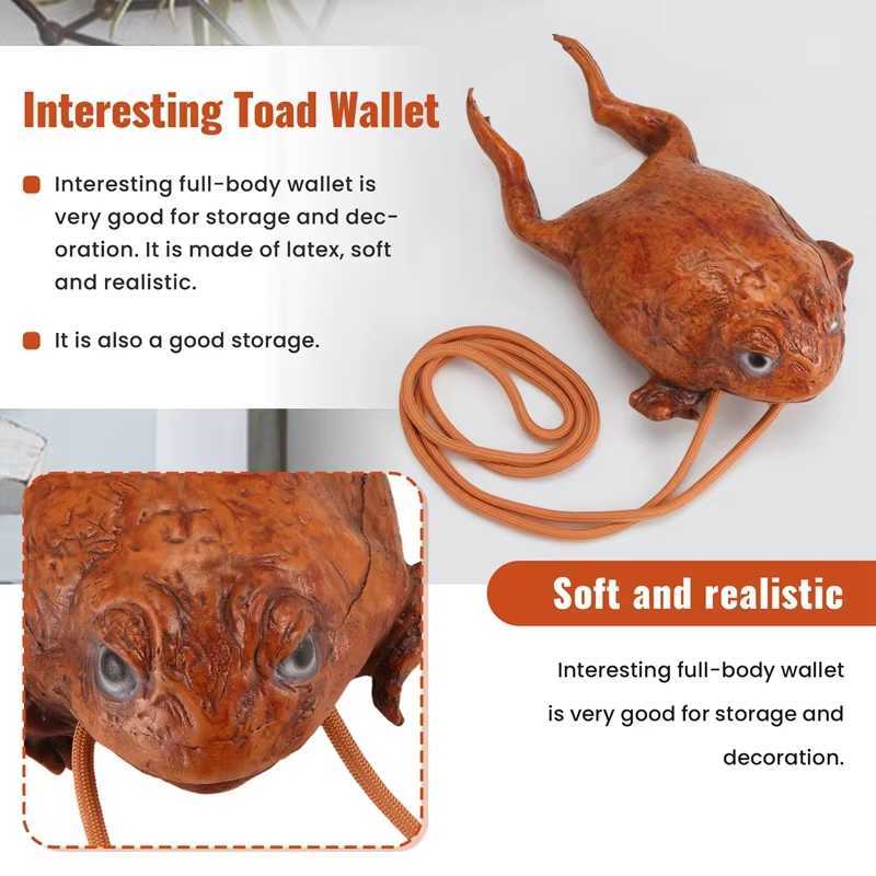 2022 New Sugar Cane Toad Full Body Coin Purse Woman Crossbody Bag Latex Frog Card Holder Wallet Girls and Boys Animal Pouch Z240924