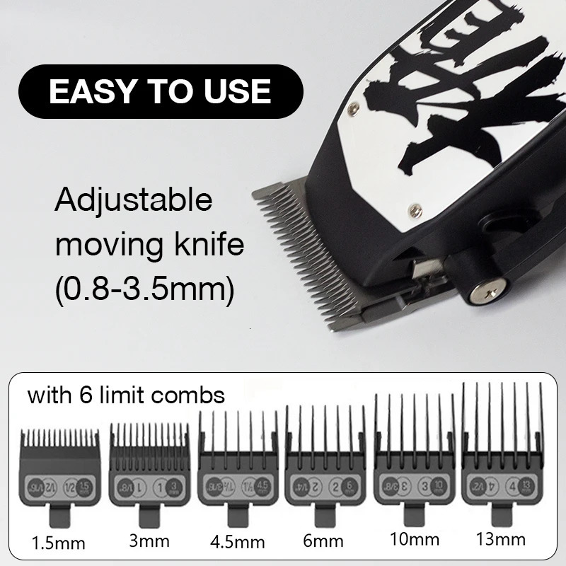 Madeshow m10 Hair Cutter Professional Oil Head Gradient Clipper Plated Ceramic Blade 7000rpm Salon Trimmer 241106