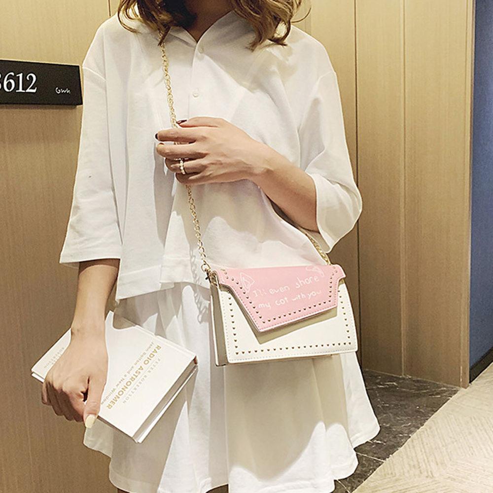 Small clear Brand Designer Woman New Fashion Messenger Bag Chains Shoulder Bag Female Rivets Transparent Square PU Handbag