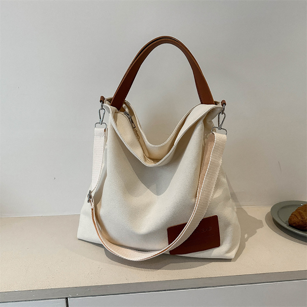 Women's Canvas Shoulder Bags Eco Reusable Foldable Shopper Fashion Print Large Capacity Handbags Casual Cute Bag for Students