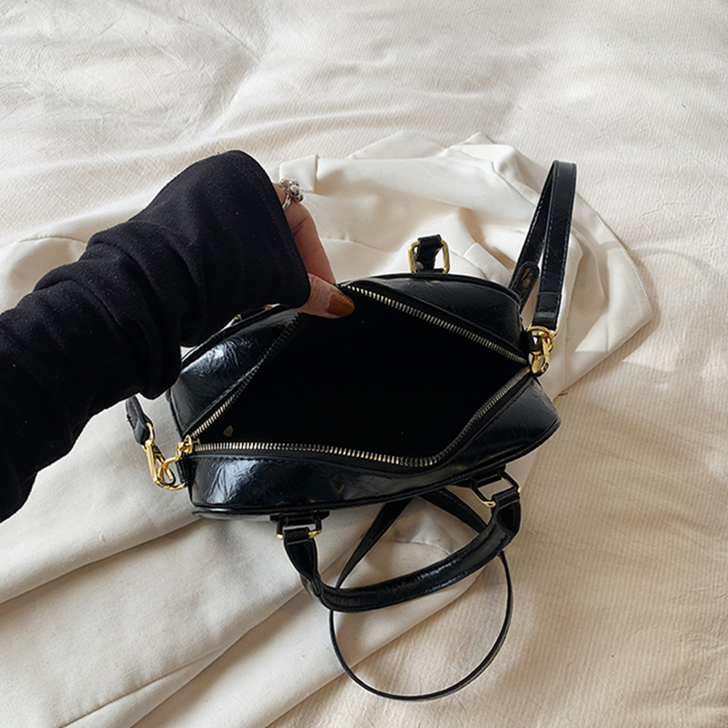 2024 New Trend Fashion Retro Women's PU Leather Hand Bowling Bag Simple Casual versatile Commuting Single Shoulder Crossbody Bag
