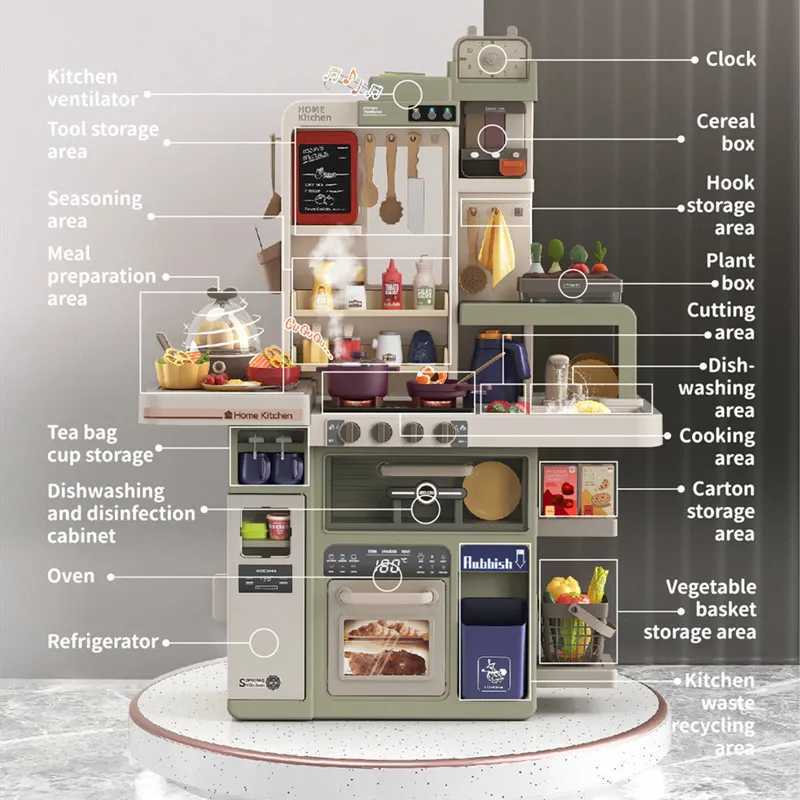 9cm big kitchen toy childrens game room kitchen appliance set simulation spray baby mini food cooking toy girl Christmas gift X241107