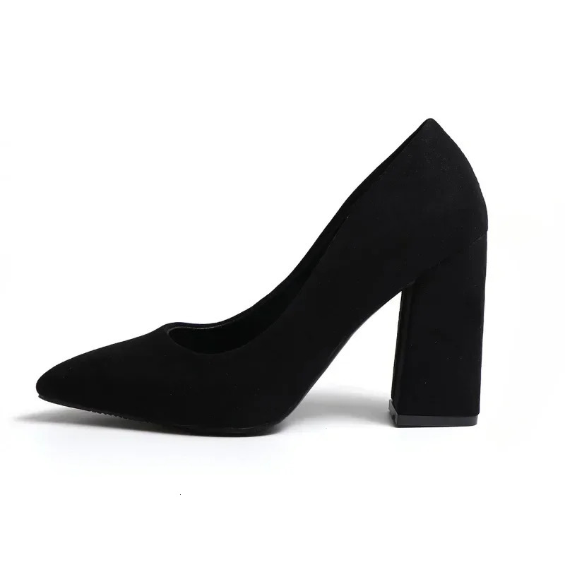 Womens Shoes 2024 Slip on Womens Pumps Autumn Pointed Toe Solid Flock Fashion Dress Shallow Mouth Elegant High Heels 241106