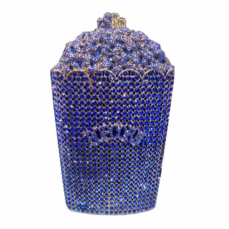 Latest Design Popcorn Clutch Handbag Bridal Wedding Party Purse Crystal Wedding Purse and Handbag Exquisite Chain Shoulder Bag