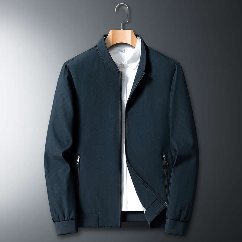 Jsnljs401 Men's Spring And Autumn Thin Coat Lapel Casual Jacket Solid Color Men's Wear