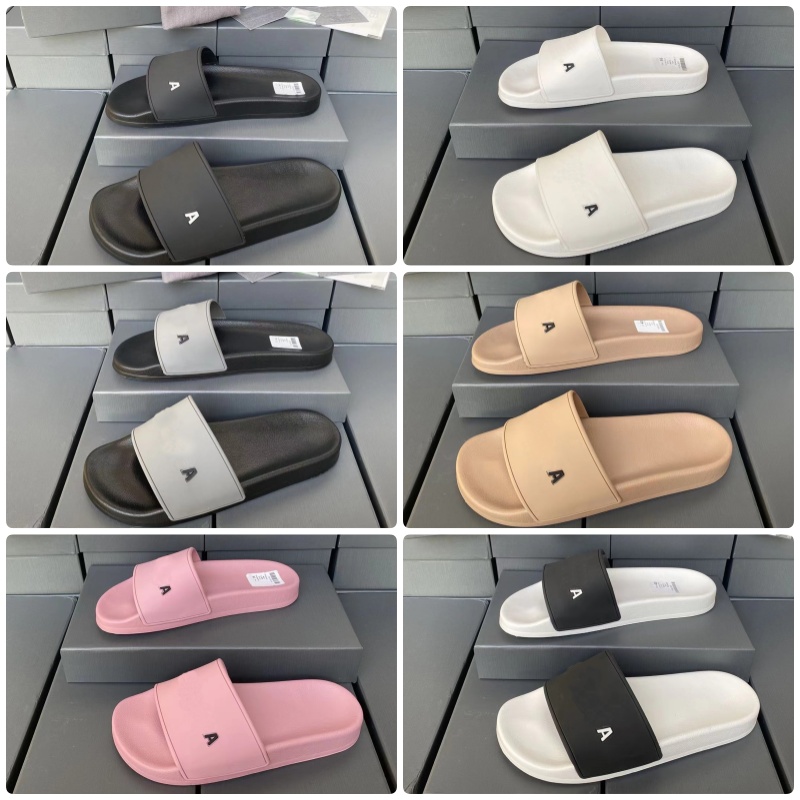 Designer Slipper Sliders Paris Slides Men Women Sandals Cool Grey Beige Blue Soft Slipper Fashion Beach Shoes Rubber Flat Sandal