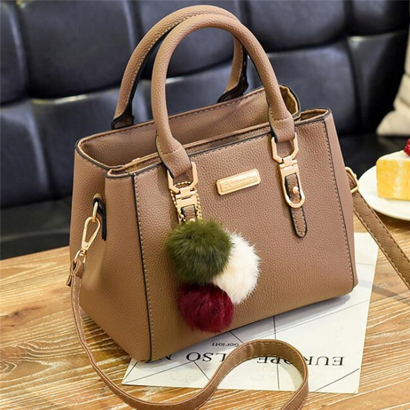 Luxury Handbag Women Bags Women Hairball Shoulder Bag Ladies Hand Bags Vintage Leather Messenger Bag Female Hand Bolso Bags