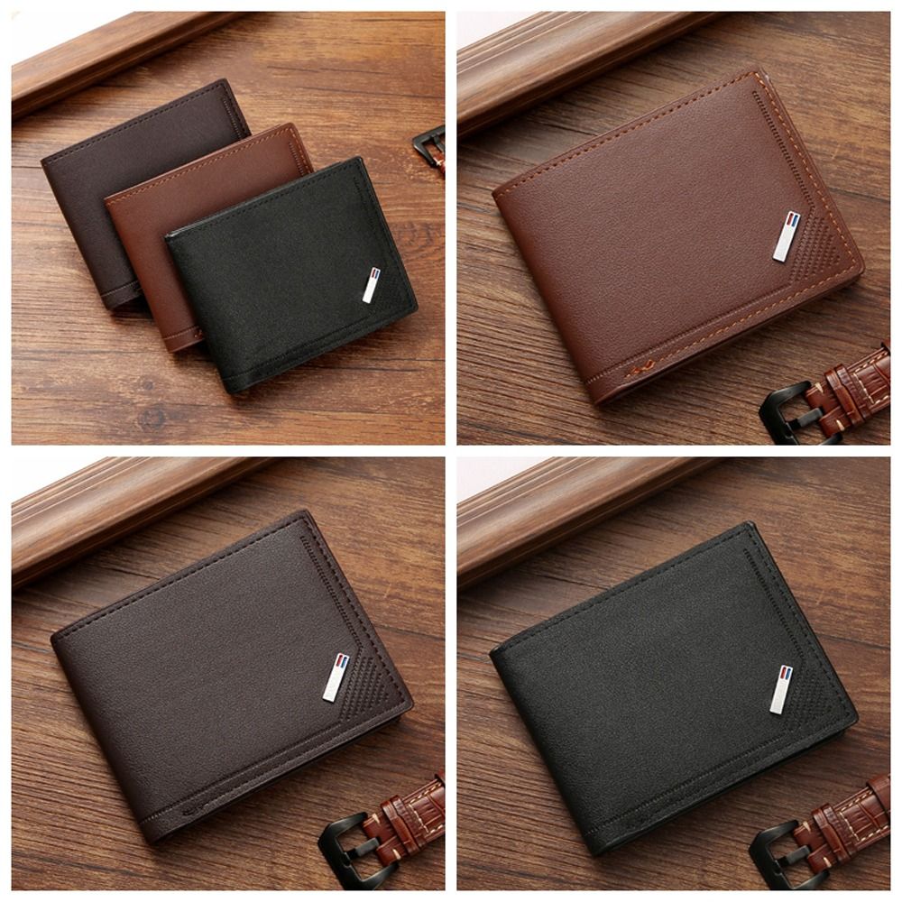 Soft PU Leather Men's Short Wallet Large Capacity Thin Male Leather Purse Money Clip Multi-function Men Coin Pocket Shopping