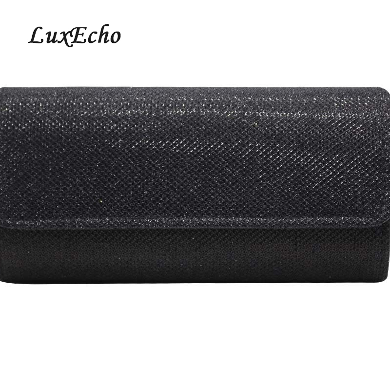LuxEcho 2018 New Arrival black/golden pure color lady dinner bag bridal dress bag fashionable shoulder bag lady handbag