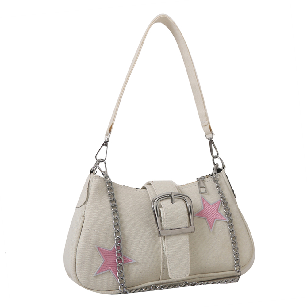 Star Chain Shoulder Bag Casual Women Crescent Bag Versatile Satchel Hobo Bag Crossbody Armpit Bag Daily Dating Purses