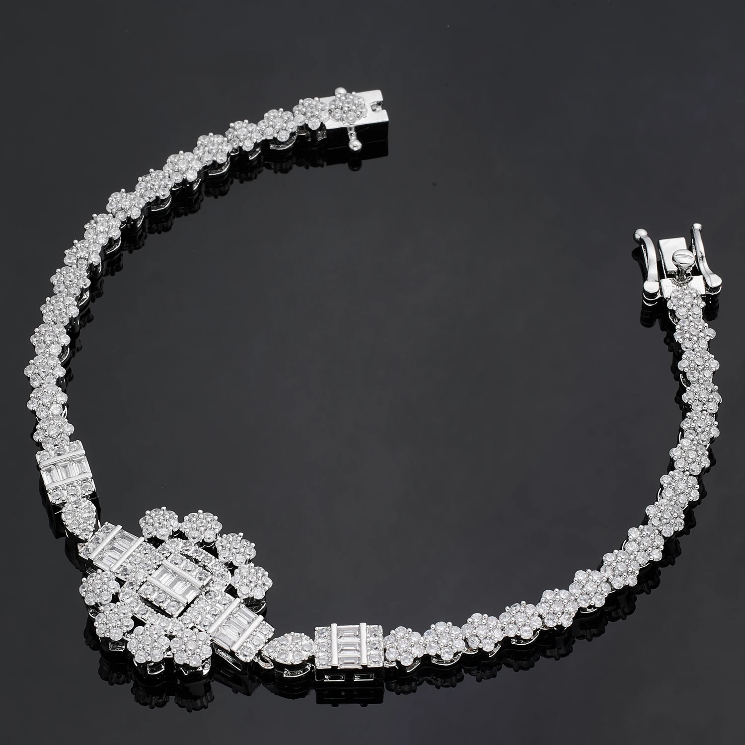 ly arrived 3A zirconia flower pendant Dubai bride set 4-piece bridal wedding jewelry set fashion party accessories 241106