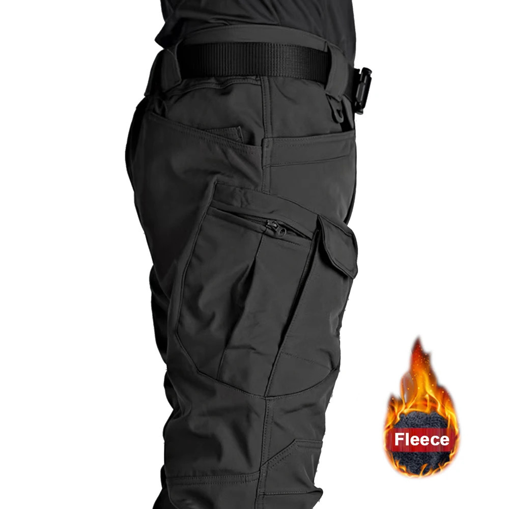 Mens winter waterproof climbing skiing hiking wool fishing tactical pants shark skin cargo pants jackets camping hikers 241106