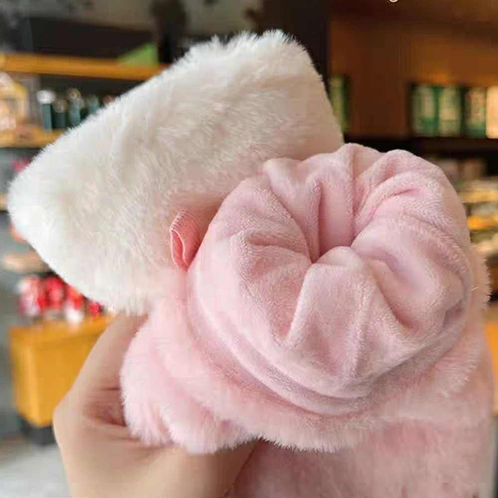 Korean Womens Winter Solid Color Plush Fluffy Warm Gloves Thick Windproof Refrigeration Gloves Edition 241107