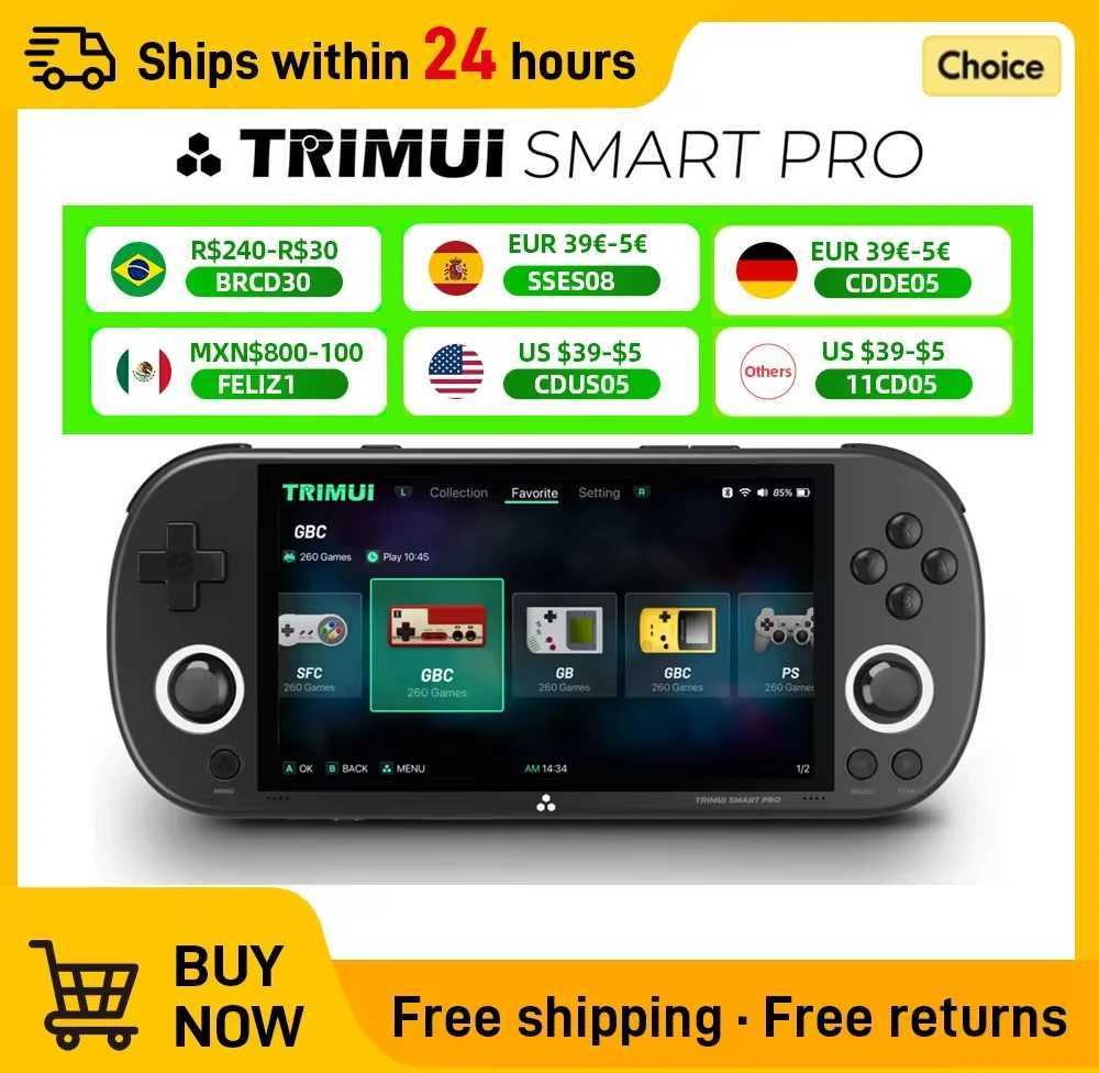 Retro video game console Tricoo Smart Pro handheld game 4.96-inch IPS Sn Linux system joystick RGB lighting Smartpro 2024 new Y241107