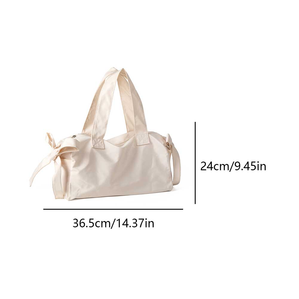 Cute Bow Trendy Underarm Bag Large Capacity Tote Bag Lightweight Casual Shoulder Purse Solid Color for Women and Girls