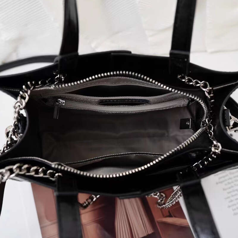 OLOEY Sier Chains Decoration Handbag Flap Bag Female Light Leather Cow Skin Fashion Popular PC Holder Formal Wearing