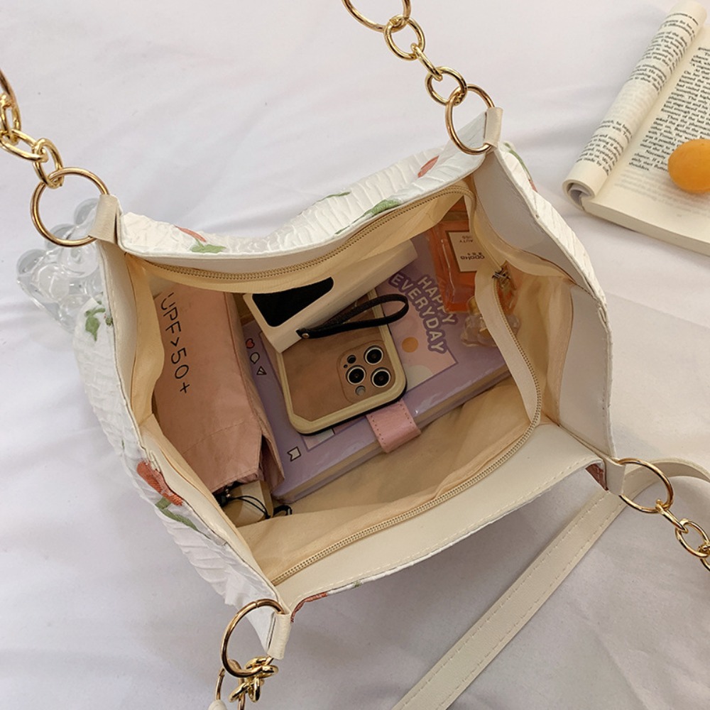 France Women's Handbags Trend Designer Floral Bags Tulip The Tote Bag Spring Summer Pearl Sac A Main Femme Shoulder Bag