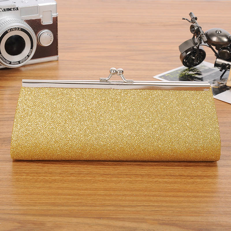 DCOS-Women Glitter Clutch Purse Evening Party Wedding Banquet Handbag Shoulder Bag