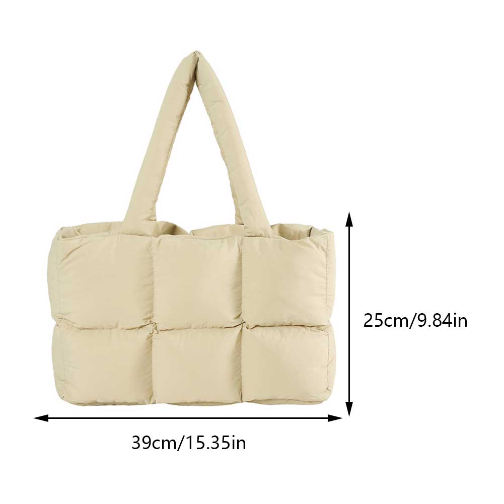 Puffer Solid Ladies Armpit Bag Quilted Cotton Tote Down Bags Large Capacity Fashion Shoulder Bag Women High Quality Underarm Bag