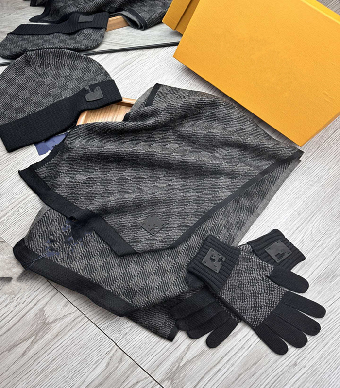 2024 NEW Beanie Skull Caps Scarf Hat Glove Sets Hat Scarf inter fashion and warmth scarves for free shawl Men Women fashion High Quality Wool Winter 3 Piece Hat