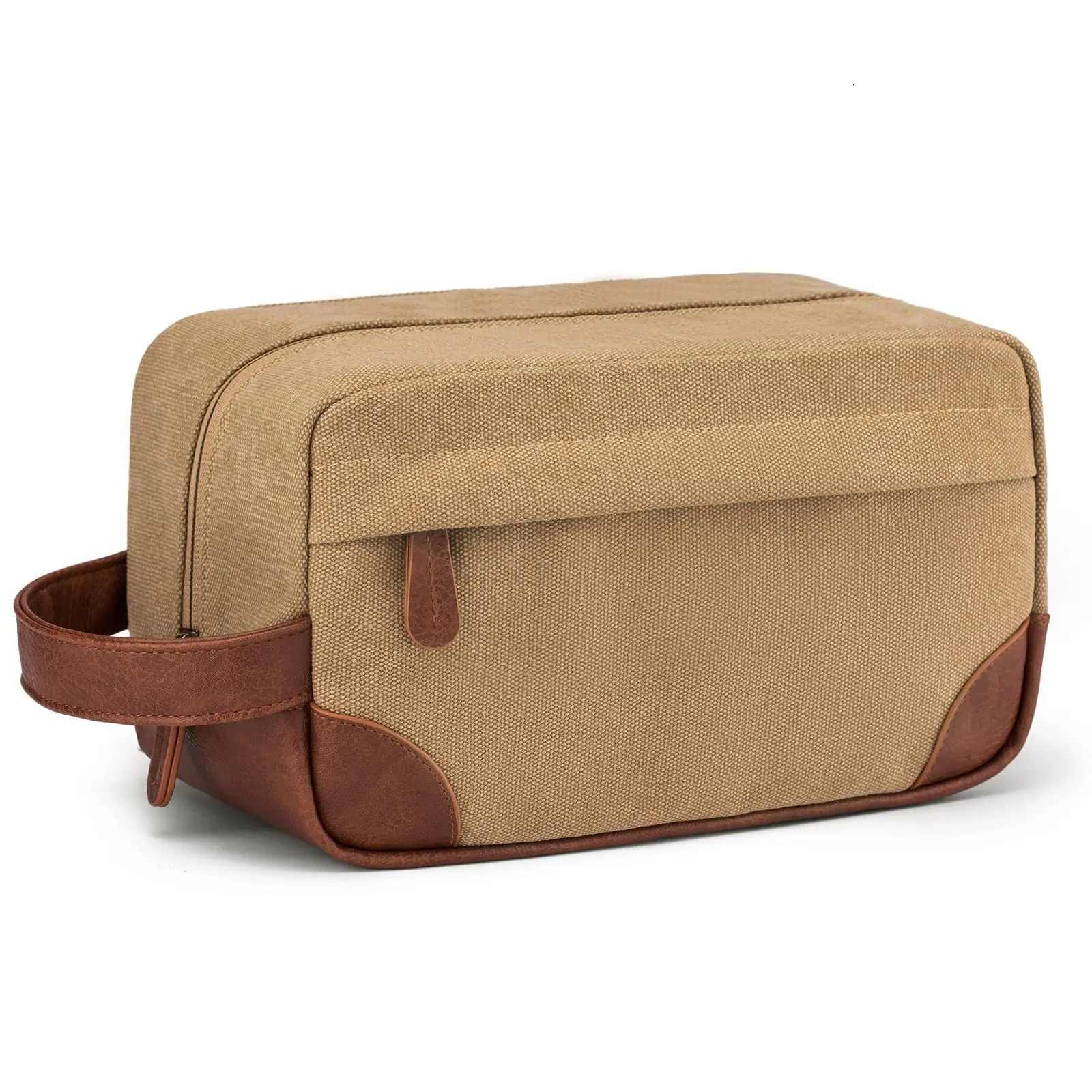 Makeup Bag Travel Portable Large Capacity Makeup Bag Retro Waterproof Canvas Pu Leather 241106