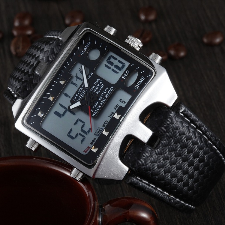 Waterproof 30M diving watch quartz movement sports watch alarm clock luminous timer lighting function Thickness 14 MM Dimensions 45X37MM With box 011
