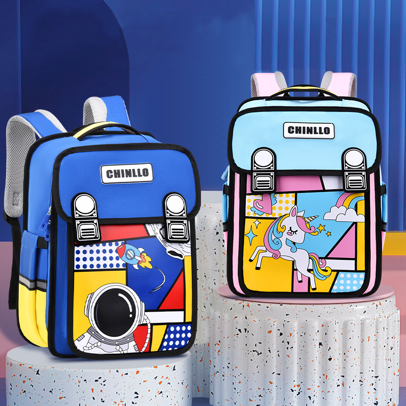 New Design Elementary School Backpack For Boys Girls EVA Pencil Case Set Orthopedic Breathable Load Reducing Children Schoolbags