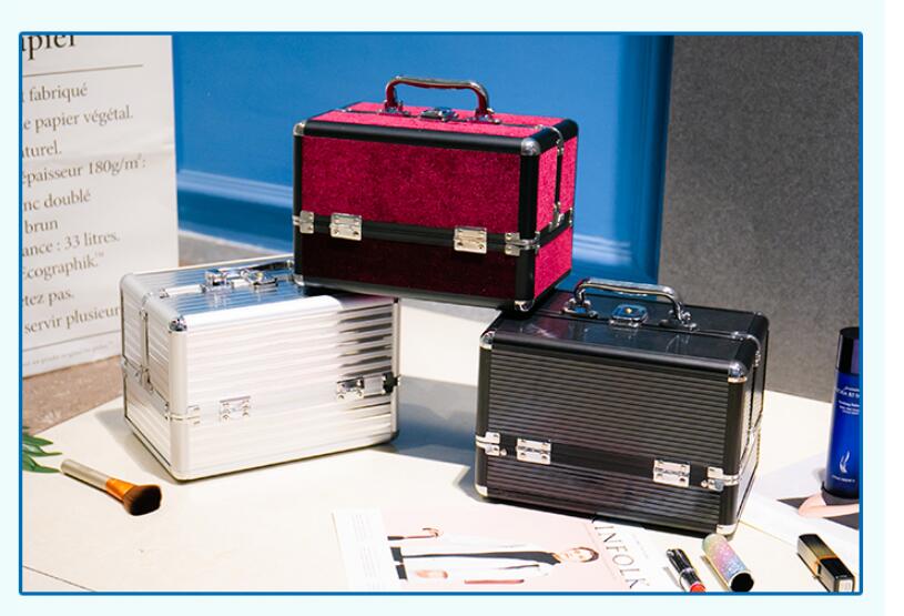 Women Cosmetic Box Makeup Suitcase Beauty Salon Case Tattoos Nail Cosmetic Organizer Cosmetic Bag Makeup Case Travel Multilayer