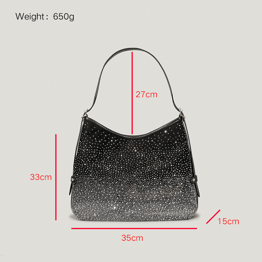 New retro shiny diamond women's handbag fashionable designer shoulder bag high-quality large capacity shopping wallet