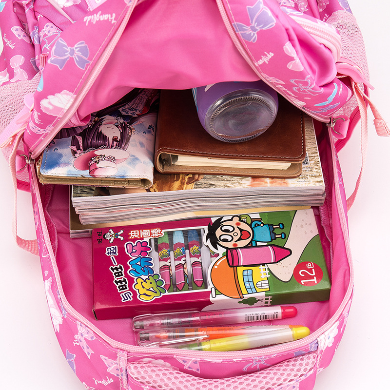 NEW 3pcs/set Bow Print School Bags For Teen Girls Primary Waterproof Nylon Schoolbags Kids Princess Backpack Mochila Infantil