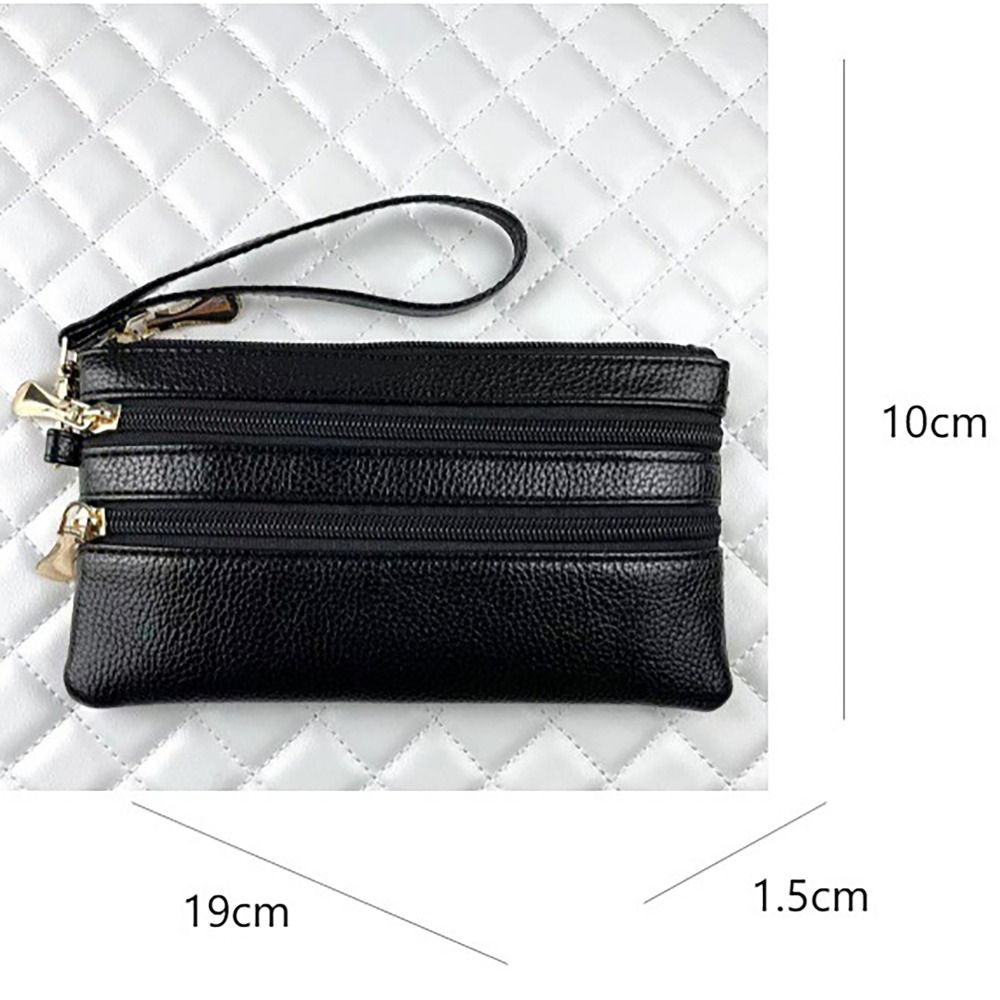 with Strap Money Coin Purse Durable Wear-resistant PU Leather Phone Bag Waterproof Zipper Handbag Women
