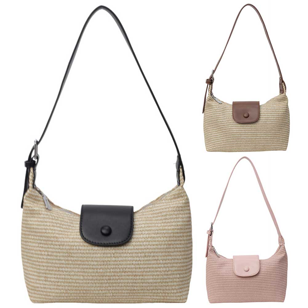 Straw Beach Bag Large Vacation Bag Woven Holiday Travel Handbag with Adjustable Strap for Women