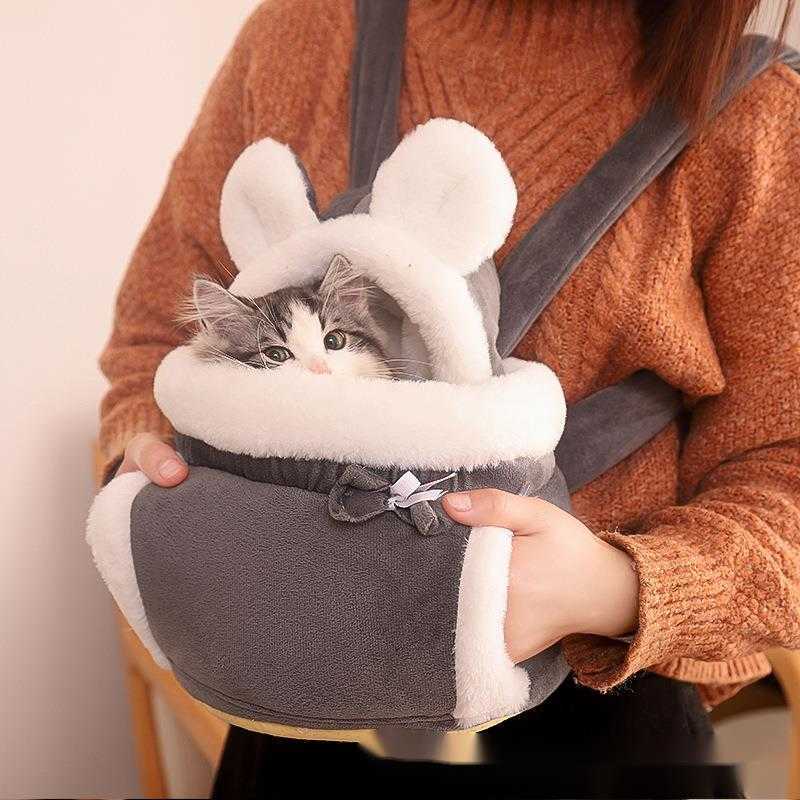 Pet cat backpack, large capacity backpack, autumn and winter warmth, chest strap, dog backpack, cat bag 241115