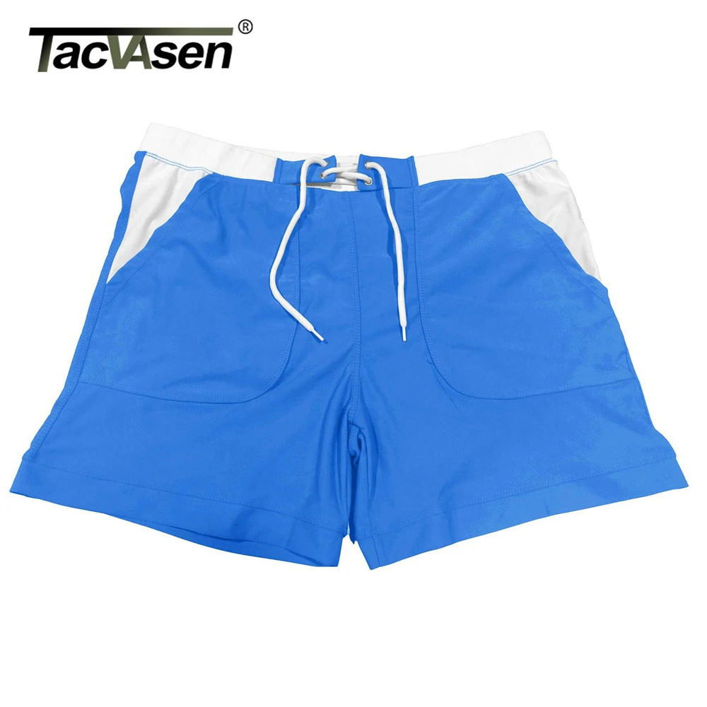 TACVASEN Summer Swimming Board Shorts Mens Beach Brief Boxer Trunks With Pocket Quick Dry Outdoor Casual Swimwear Bottoms 240407