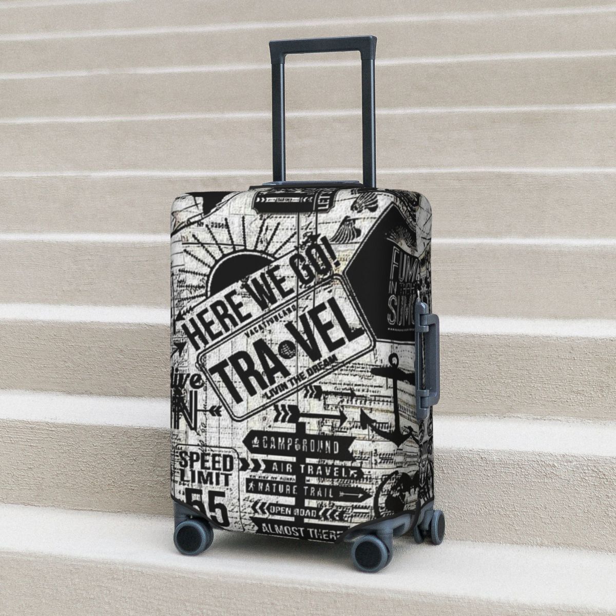Travel Spiral Graffiti Suitcase Cover Funny Pattern Practical Business Protector Luggage Supplies Vacation