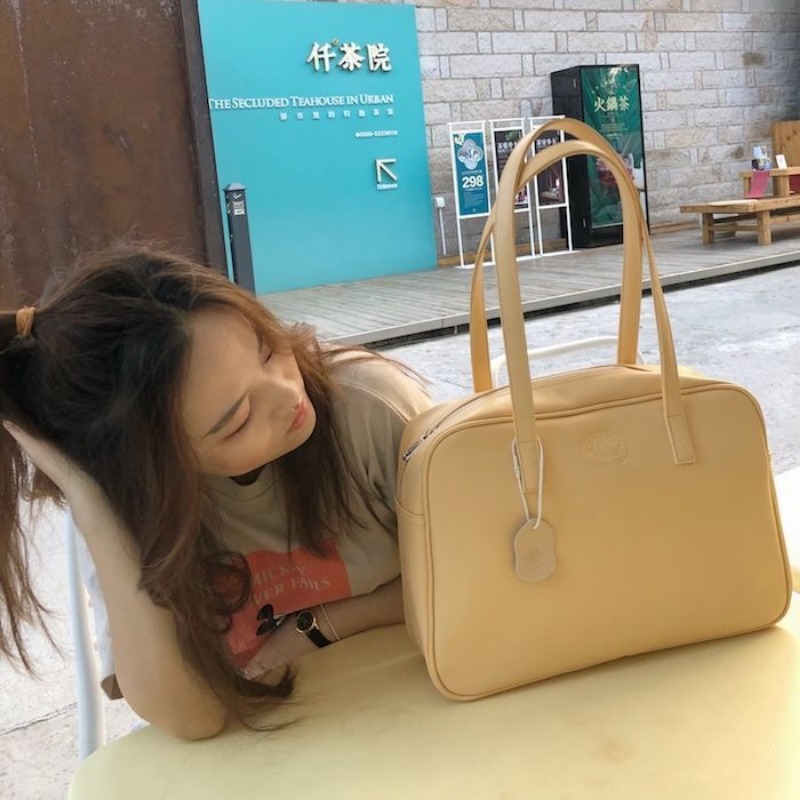 MBTI Jk Fashion Womens Shoulder Bag Pu Leather Japanese Style Kawaii Large Capacity Tote Bag Aesthetic Casual Vintage Handbag