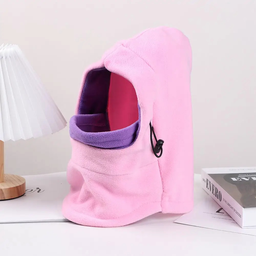 1pc Thermal Neck Warm Full Face Ski Mask Hood Cap Kids Winter Fleece Balaclava Hat Boys Girls Children Cap 241107