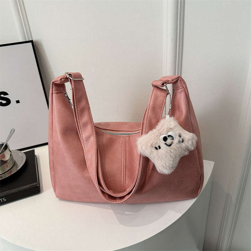 Ins crossbody women's 2024 spring/summer new trendy and stylish tote bag, college style casual large capacity bag