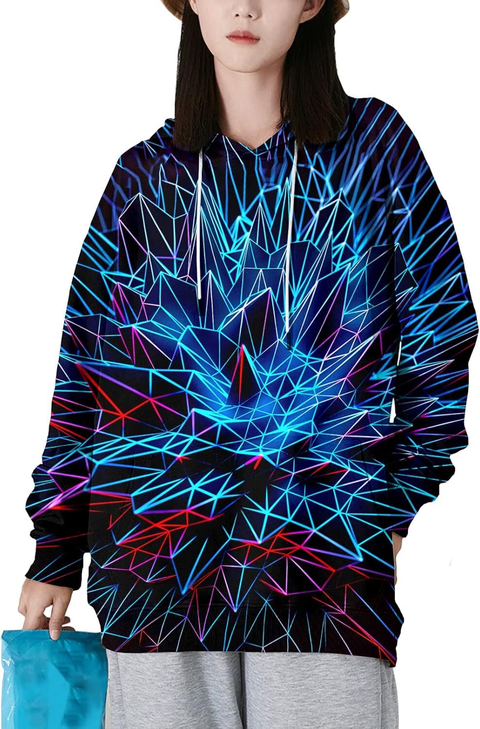 Hoodie for Mens Womens Men Women Fashion Unisex 3D Printed Graphic Novelty Hoodie Pullover Hooded Sweatshirts with Pocket Graphic Cool blue and red pa