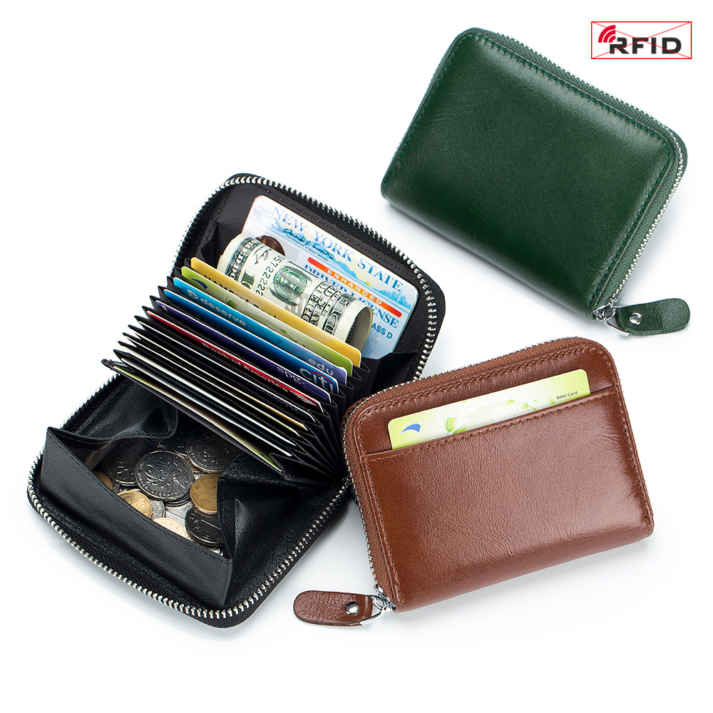 New Men Wallets Small Genuine Leather Purses Large Capacity RFID Purses Soft Cowhide Money Bag Short Portable Coin Card Holders