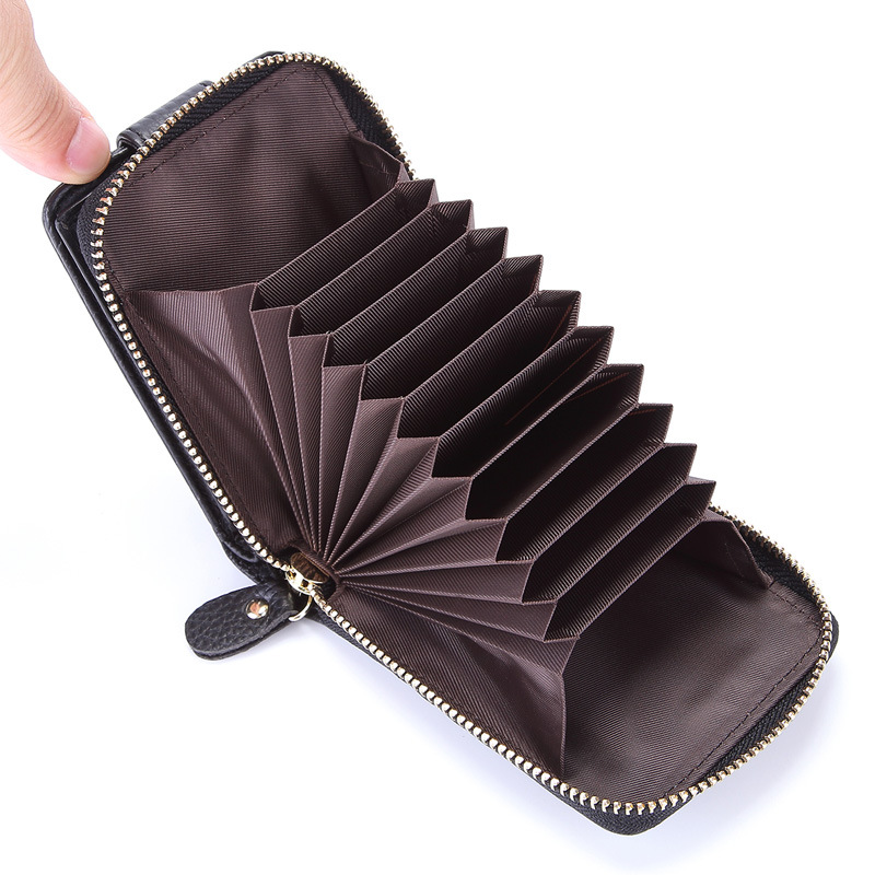 Senorita Fashion Women Card Holder Genuine Leather Zipper Casual Female ID Credit Card Case Wallet