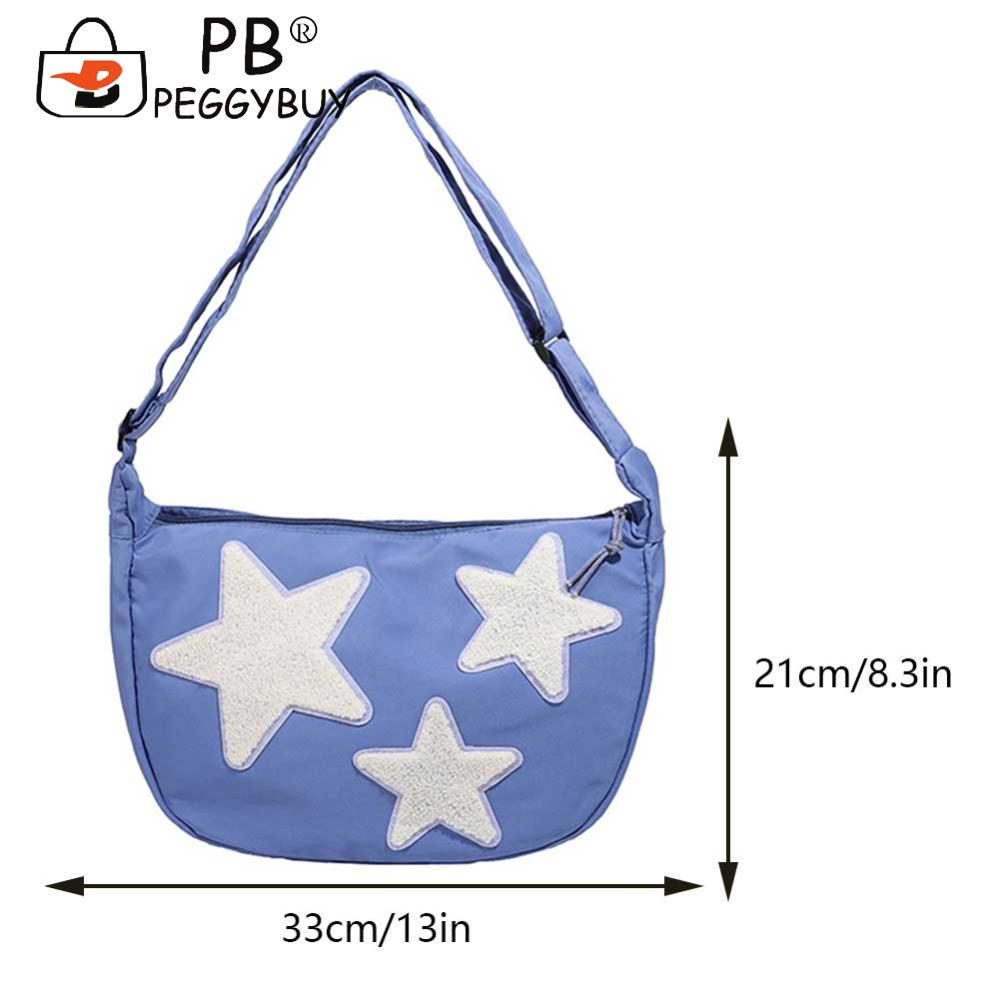 Women Canvas Messenger Shoulder Bag Crossbody Sling Bag Y2k Hobo Bag Pentagram Zipper Satchel Tote Bag Student Book Bag