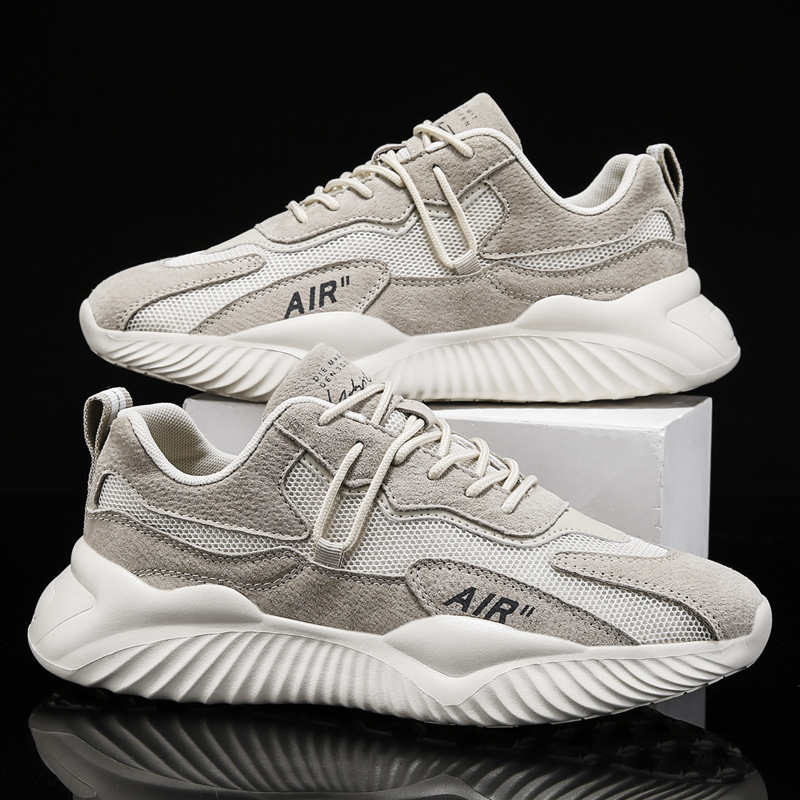 Fashionable Running for Men Trendy Lace Up Non-Slip Shoes Mesh Outdoor Sports Sneaker